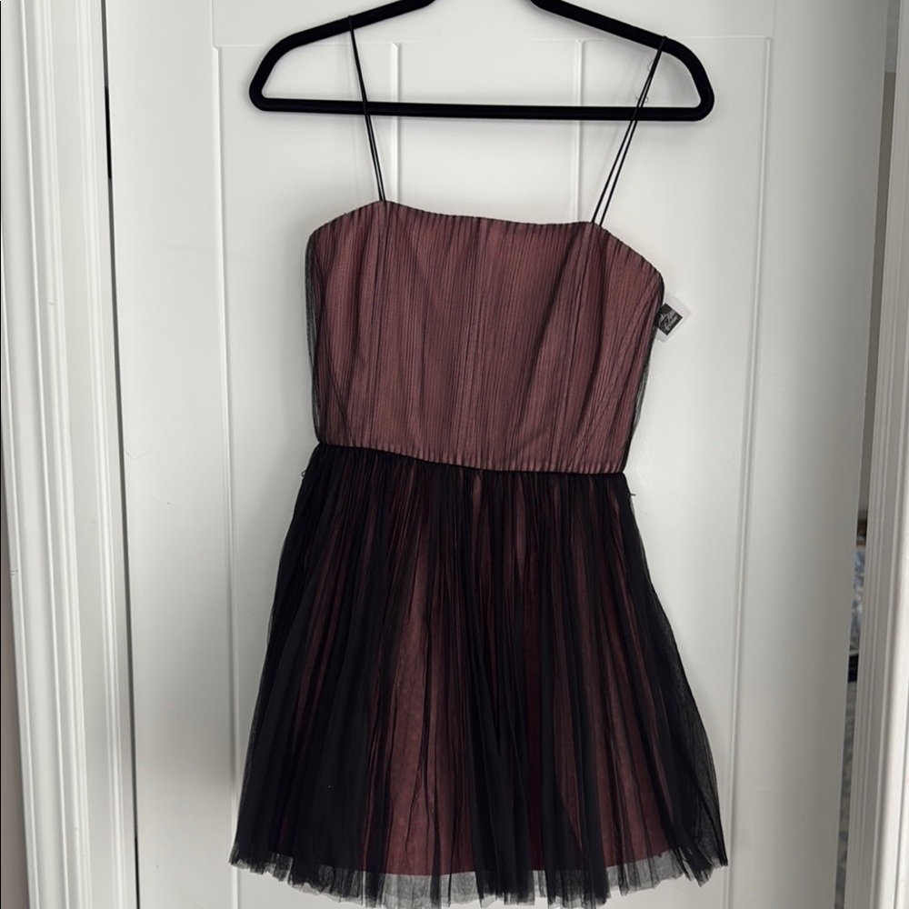 Alice + Olivia Mauve and Black Mini Dress